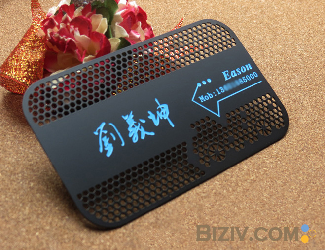 Steel Black Metal Business Cards