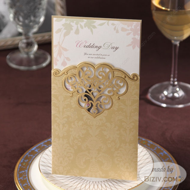golden wedding invitation cards