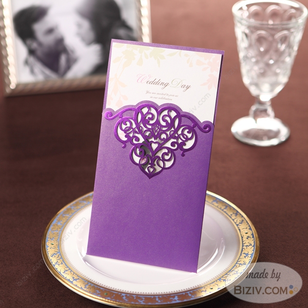 purple wedding invitations