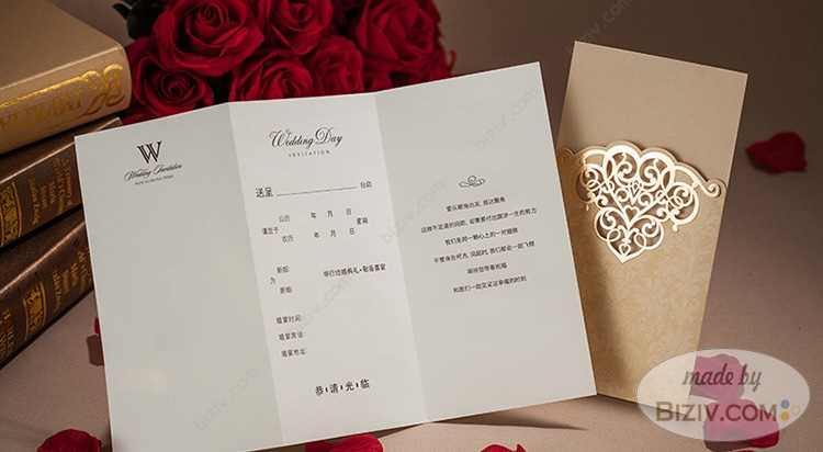 tri fold wedding invitations
